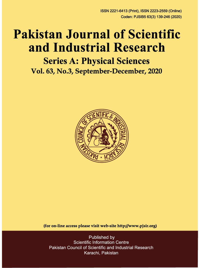 					View Vol. 63 No. 3 (2020): Pakistan Journal of Scientific & Industrial Research Series  A: Physical Sciences
				